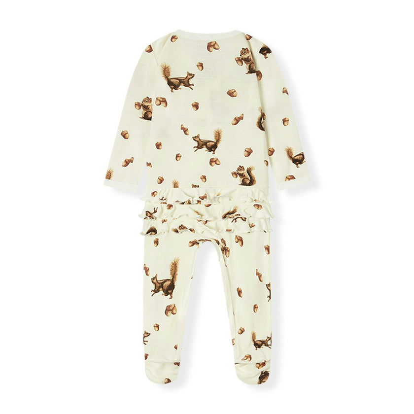 Luxe Stretch Ruffle Footed Romper
