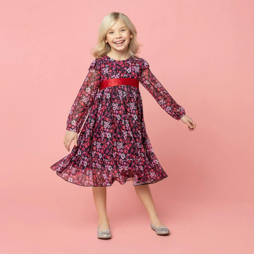 Chloe Winter Floral Party Dress