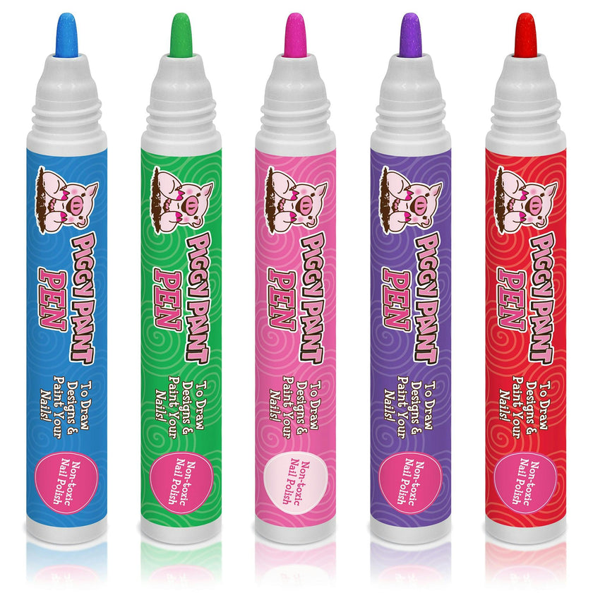 High Five! Piggy Paint Pen Bundle - Kids Non-toxic Nail Polish