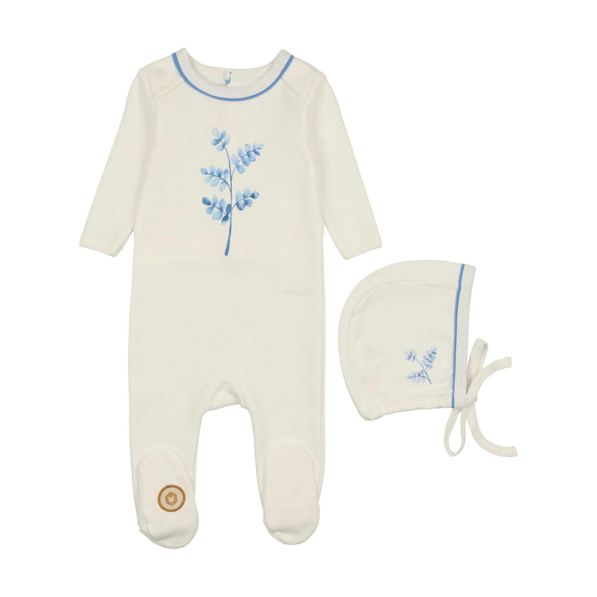Stem Stitch Footie & Hat Set