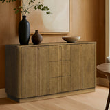 Potomac 3 Drawer 2 Doors Wood Sideboard with Adjustable Shelf Storage Cabinet