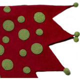 Handmade Felt Christmas Tree Skirt - Jester in Red and Green - 60"
