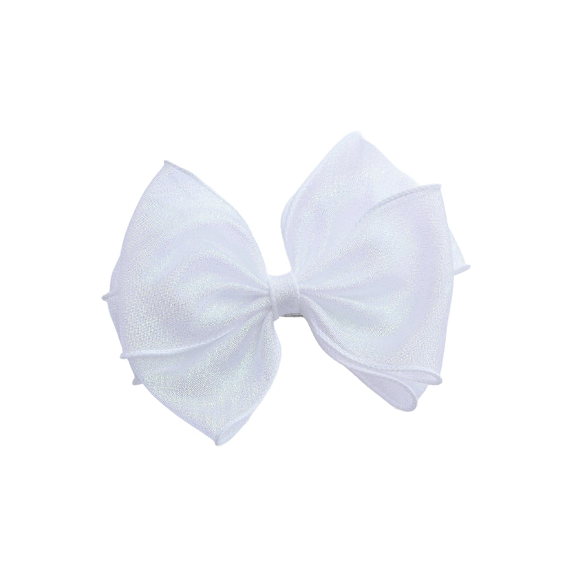 Sparkle White Bow Hair Clip Set