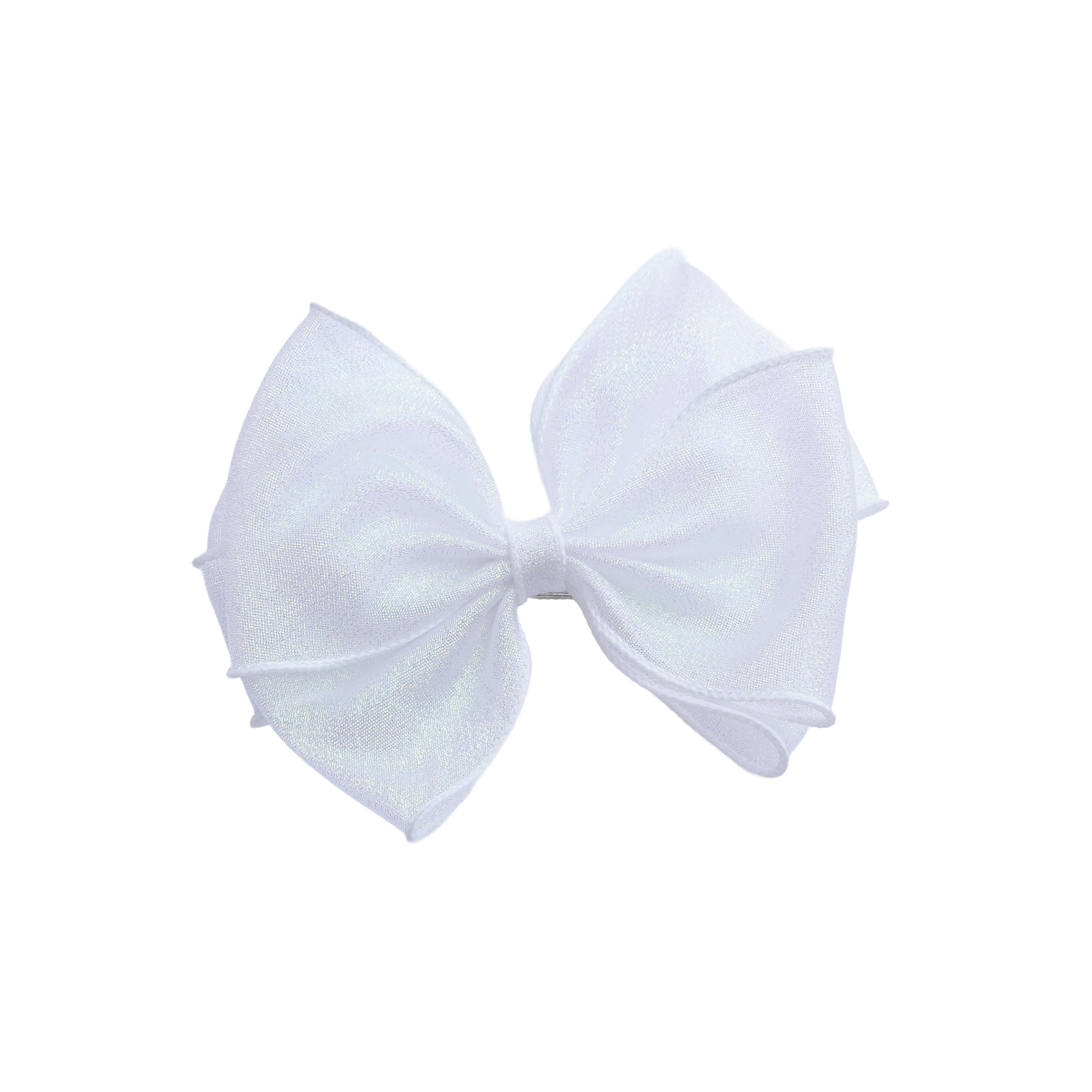 Sparkle White Bow Hair Clip Set