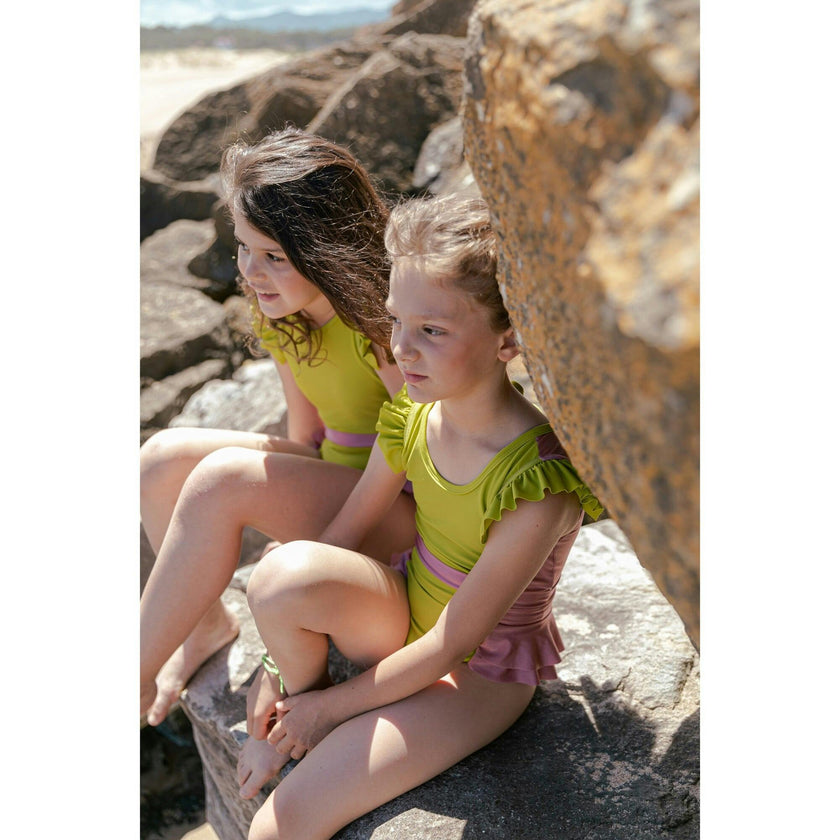 Sparkly One-Piece Swimsuit, Green