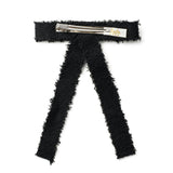 Halo Luxe Amara Deconstructed Woolen Long Tail Clip - Black