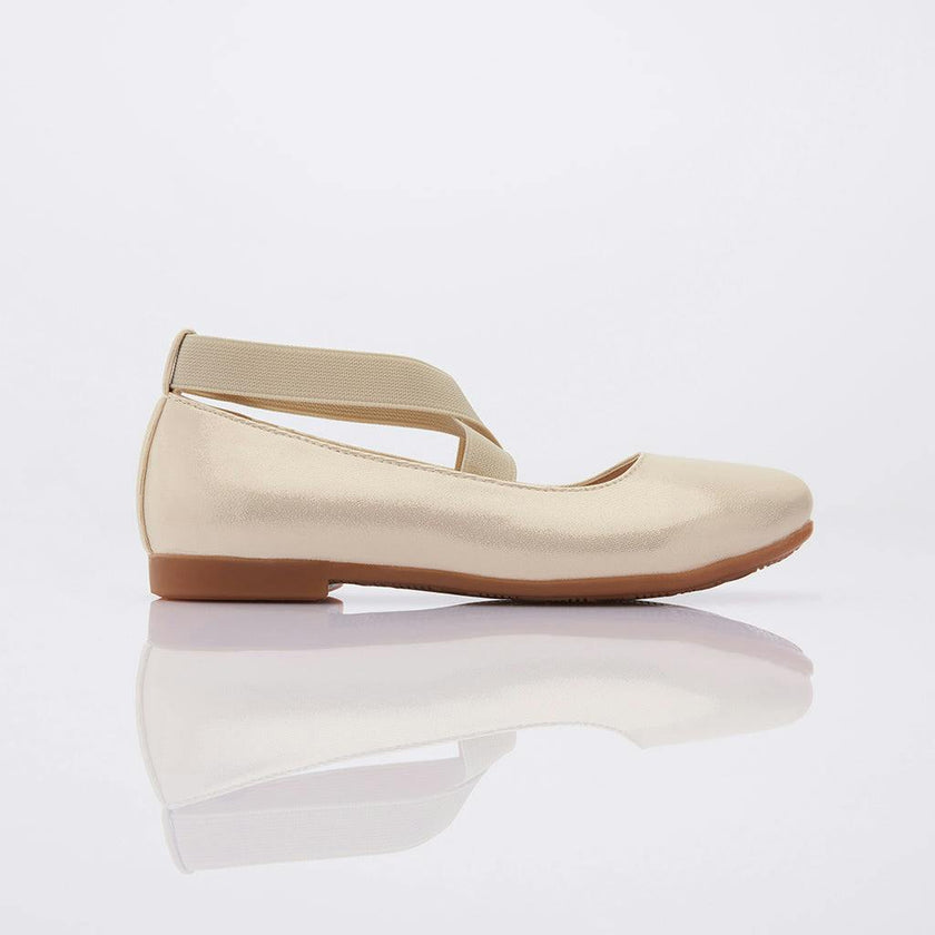 Gold Satin Ballerina Flats