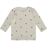 Croissant Print Round Neck Long Sleeve T-Shirt