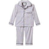 Kid's Twill Pajama Set in Navy French Ticking