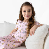 Easter Pink Bamboo Girls' Short Sleeve Dress