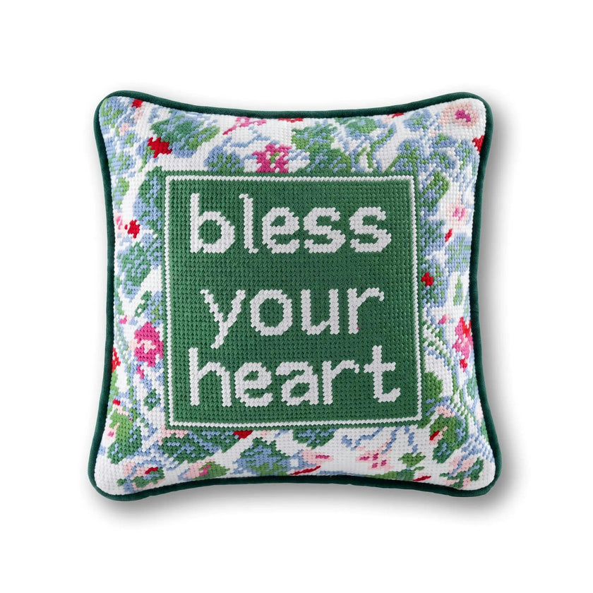 Bless Your Heart Needlepoint Pillow