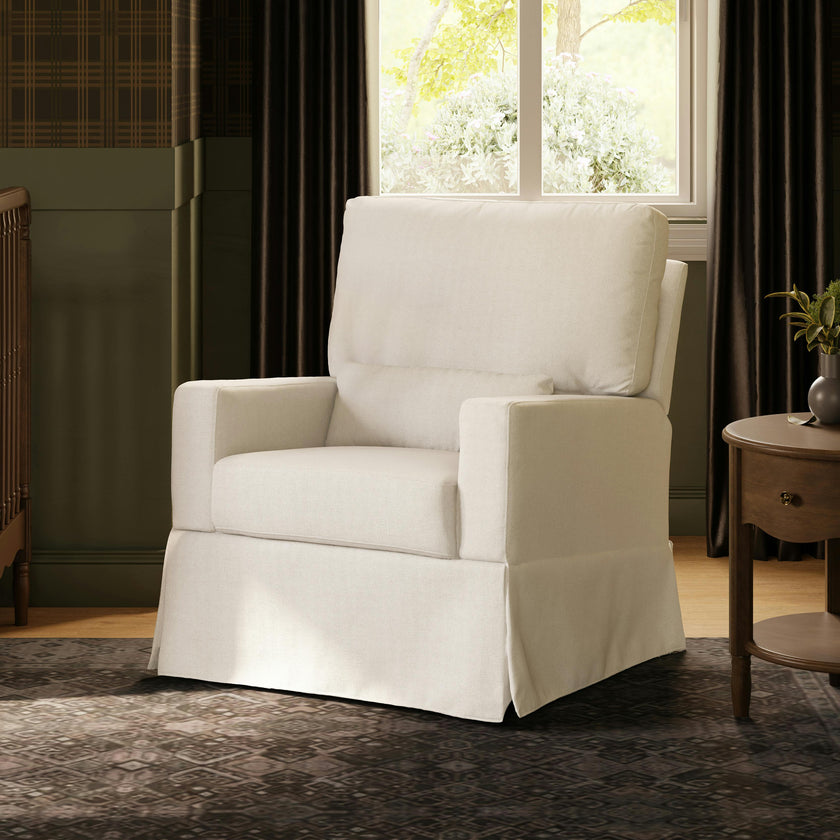 Crawford Recliner and Swivel Glider in Performance Cream Eco-Weave