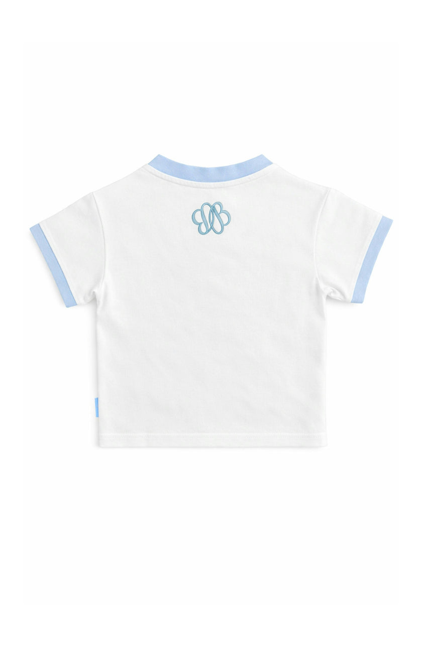 Blue Seersucker Pocket T-Shirt