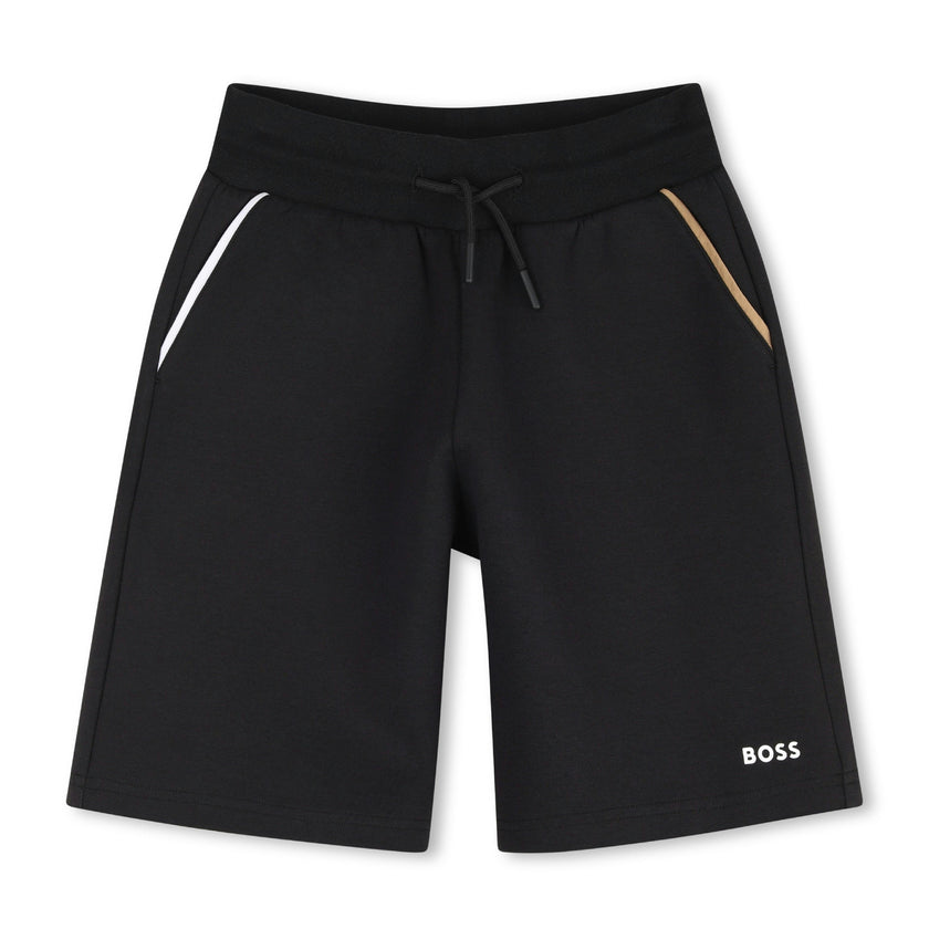 Black Contrast Trim Shorts