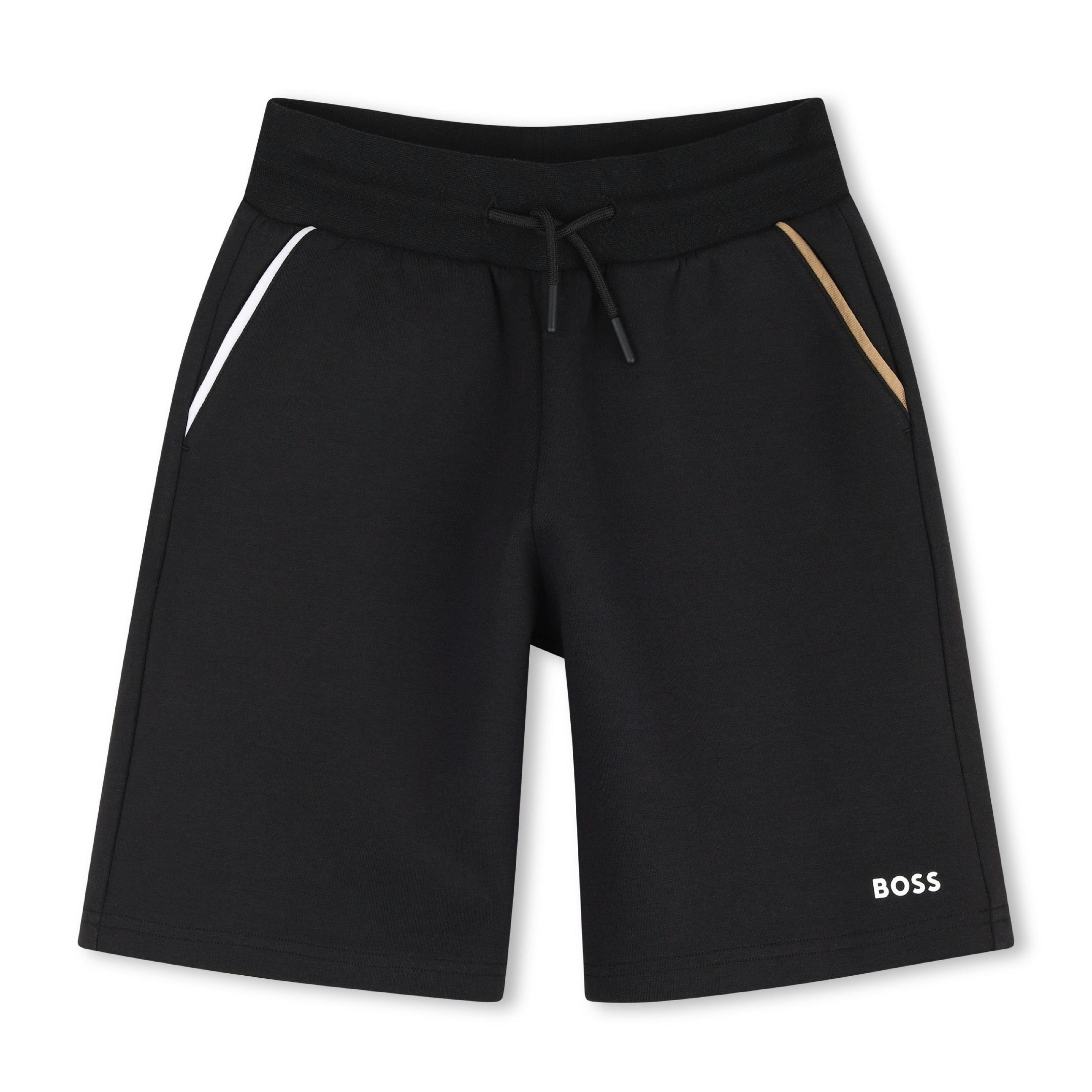 Black Contrast Trim Shorts