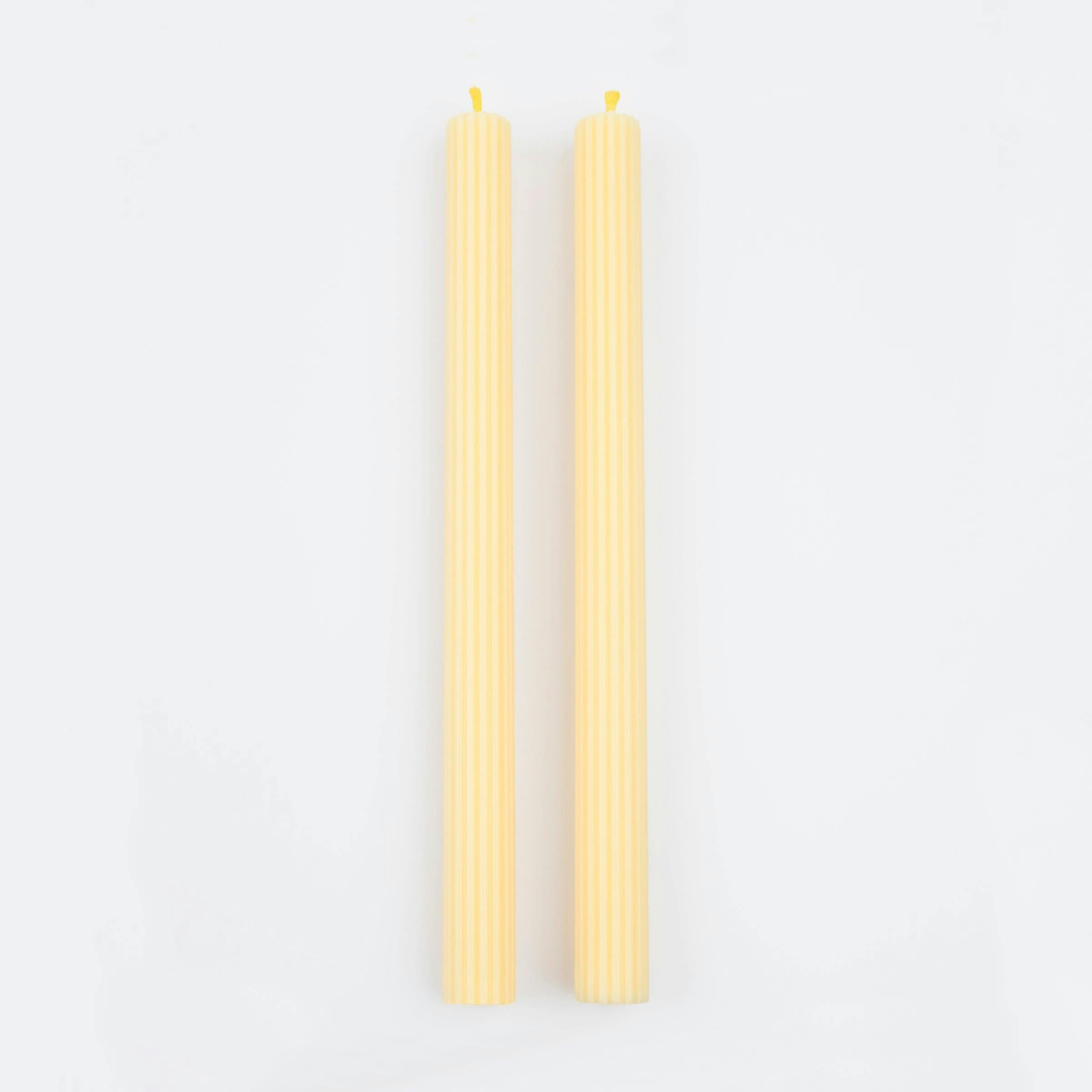 Lemon Sherbet Yellow Table Candles