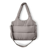 The Astra Puffy Tote with Removable Crossbody Strap in Taupe
