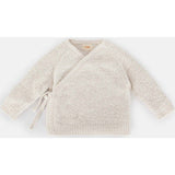 Fuzzy Ribbed Hem Long Sleeve Wrap Top