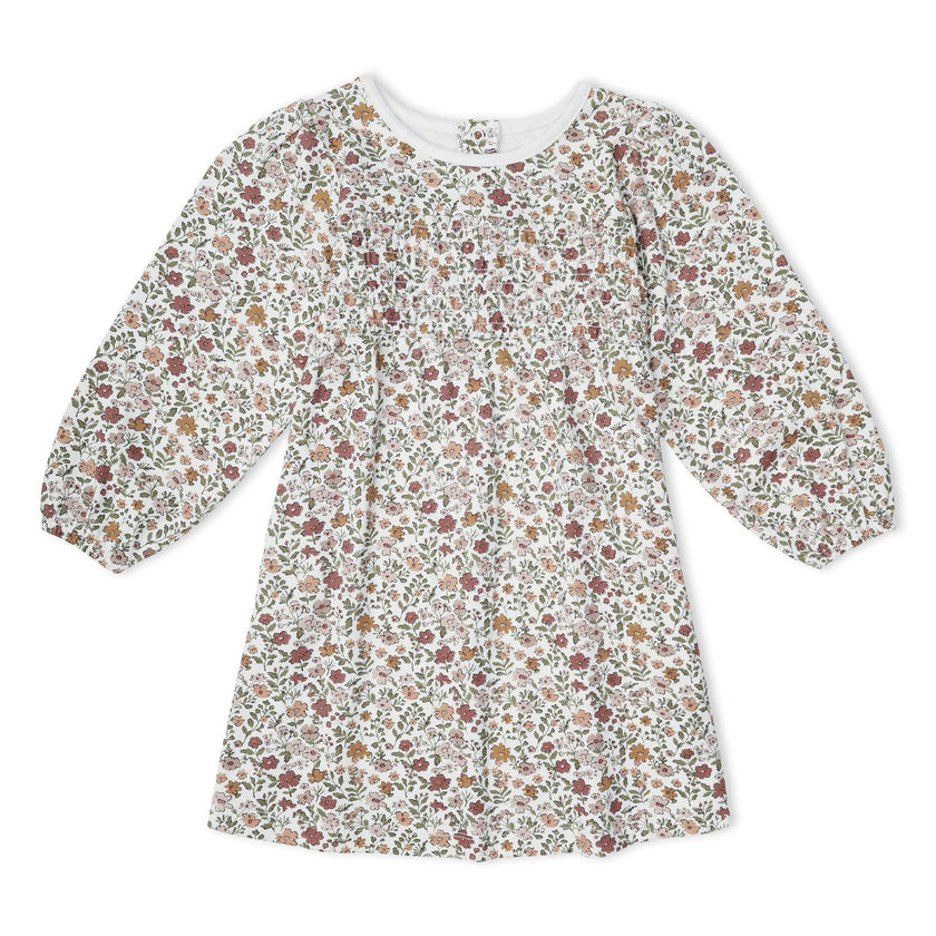 Organic Smocked Sundress - Woodland Sprig