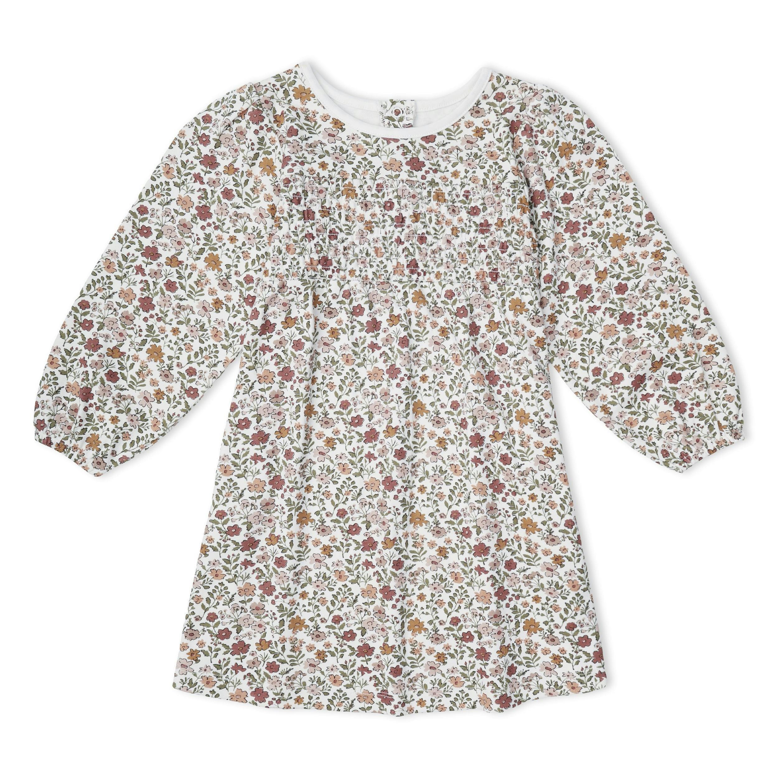 Organic Smocked Sundress - Woodland Sprig