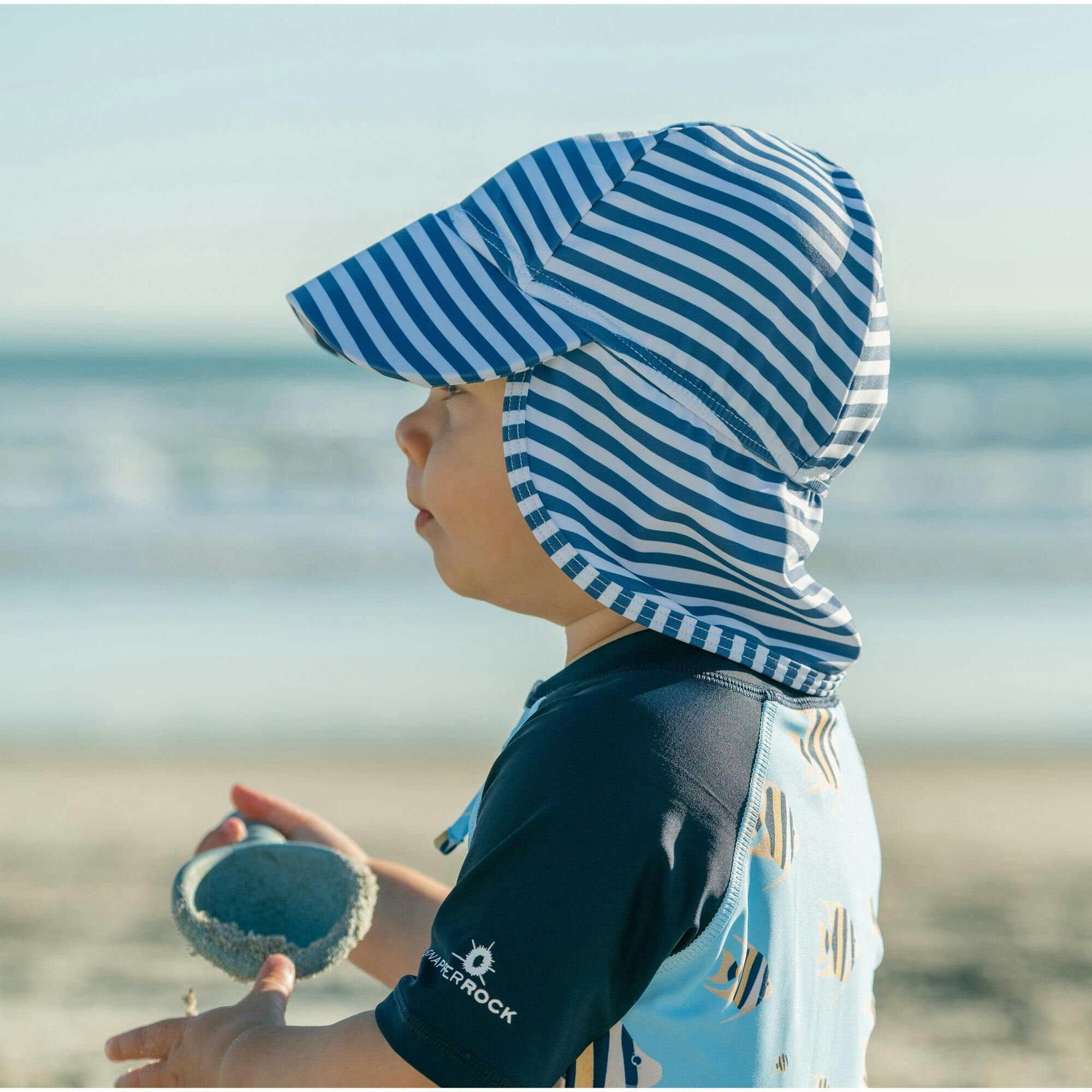 Denim Stripe Floating Flap Hat