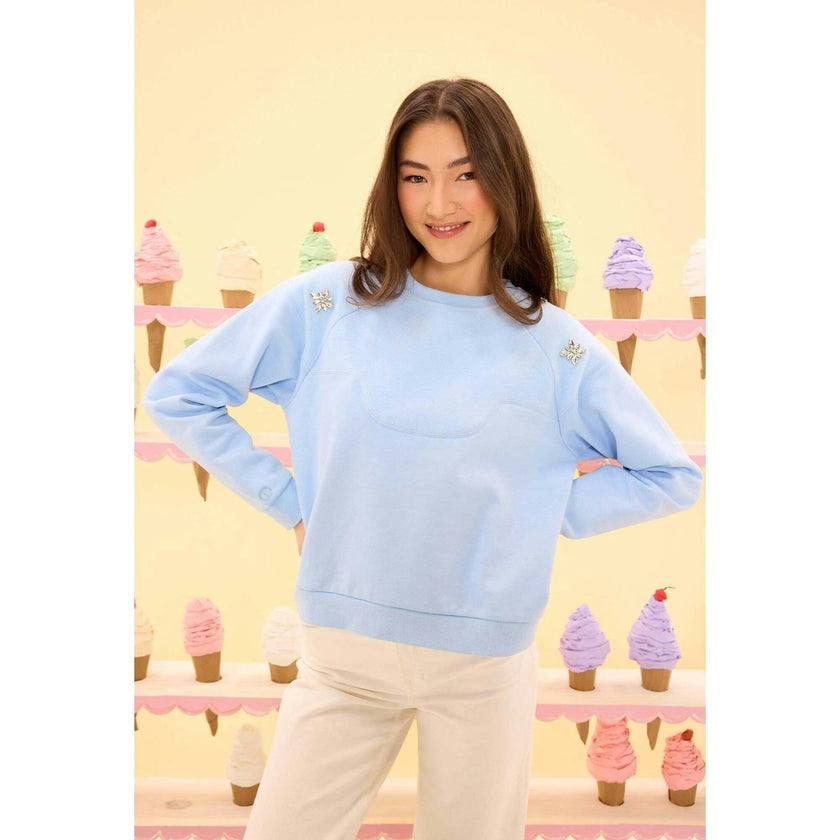 Casey Crewneck Sweatshirt in Light Blue