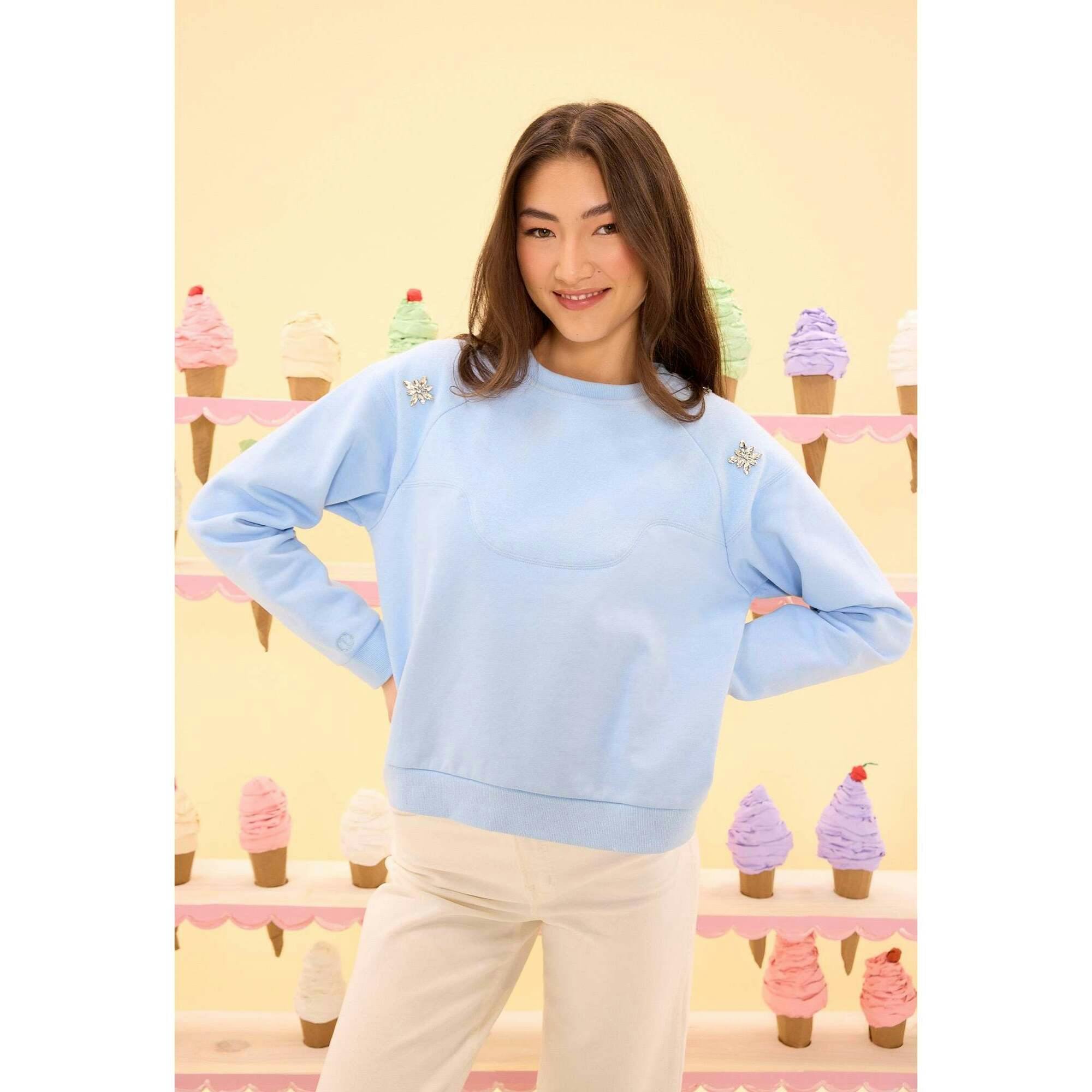 Casey Crewneck Sweatshirt in Light Blue