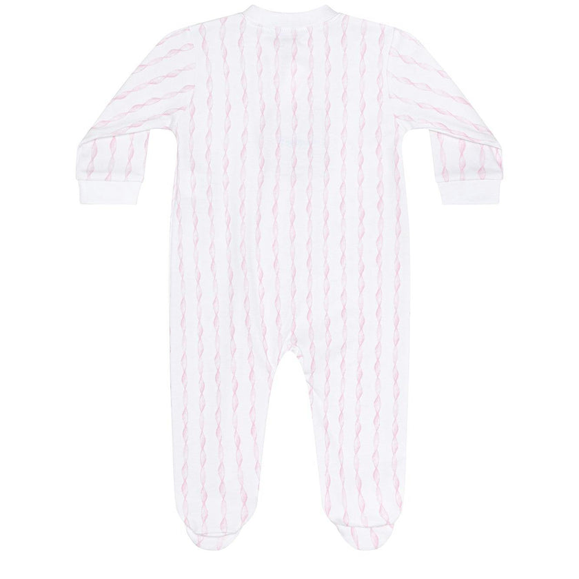 Pink Twirls Zipper Footie