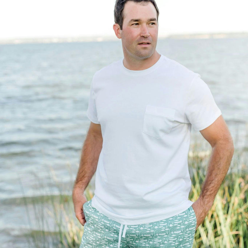 Charles Men's Shortsleeve Pocket Tshirt White