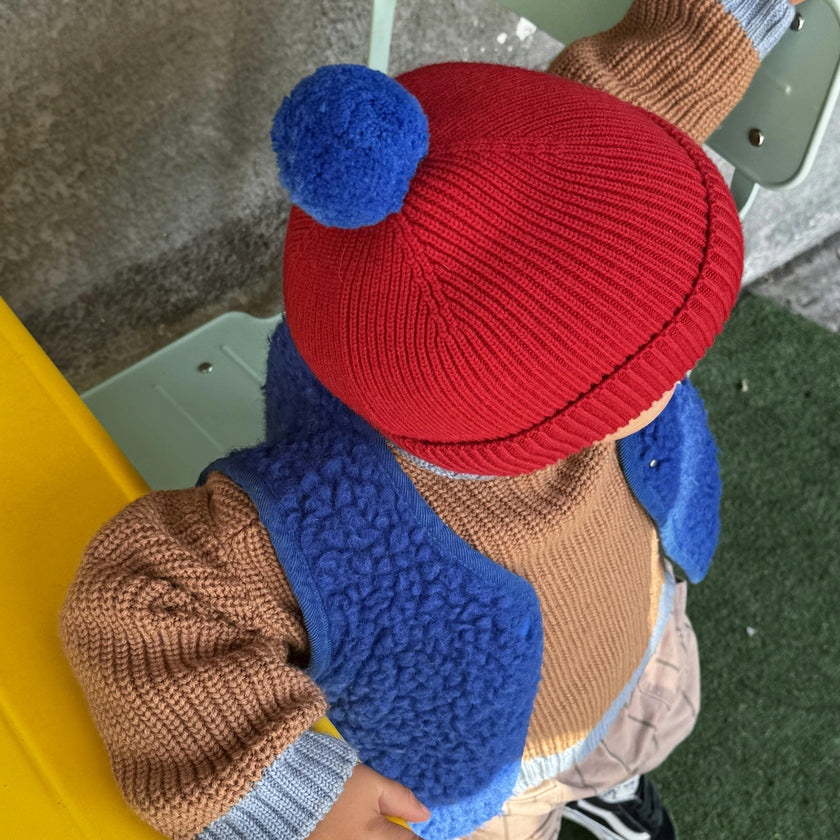 children's merino beanie - cherry pop