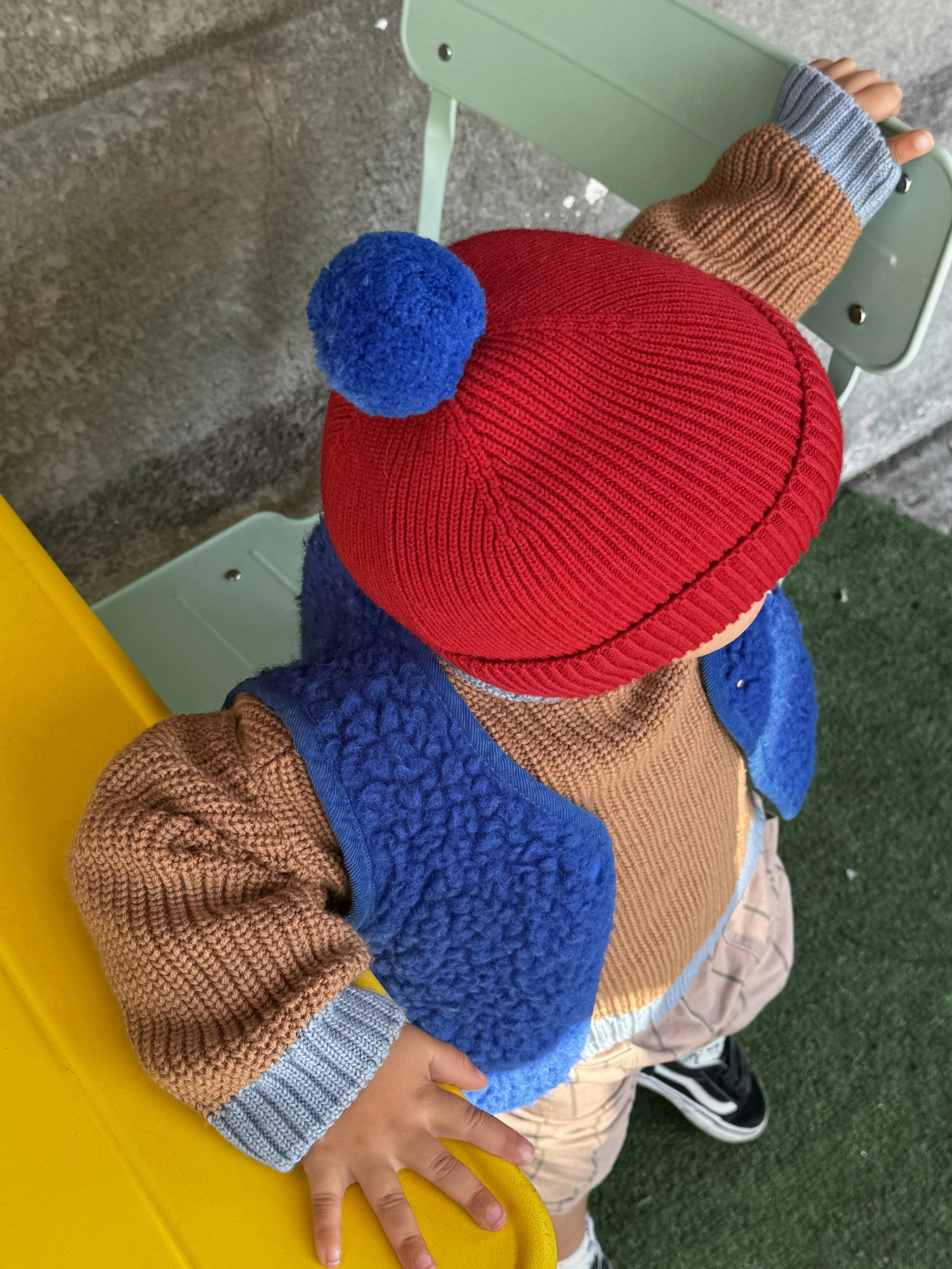 children's merino beanie - cherry pop