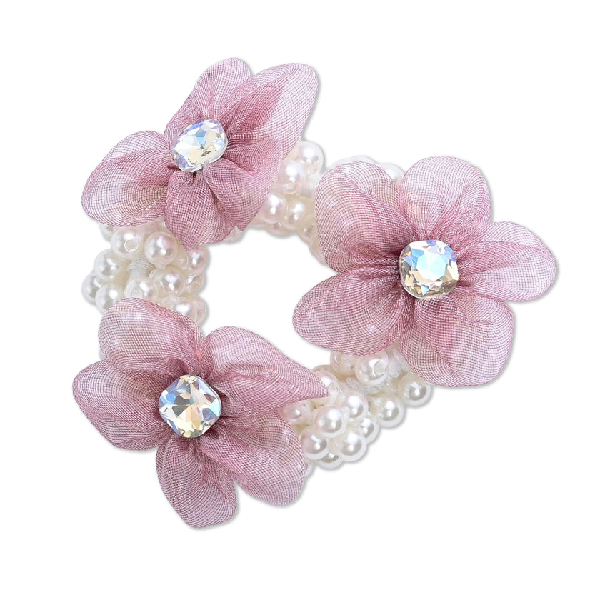 Pearl Flower Scrunchie Set