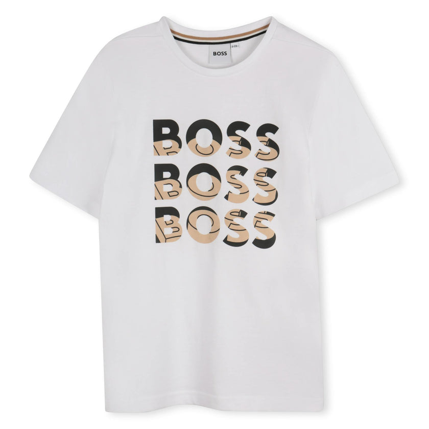 White Short Sleeve Logo Drop T-Shirt