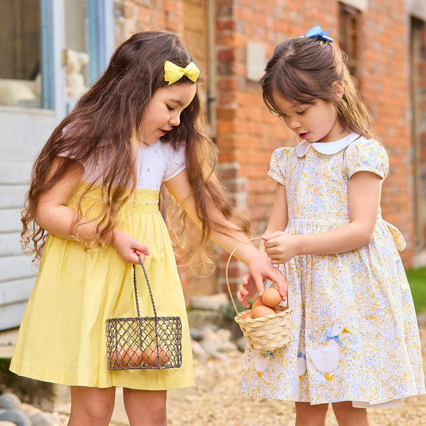 Rose Hand Smocked Dress in Lemon