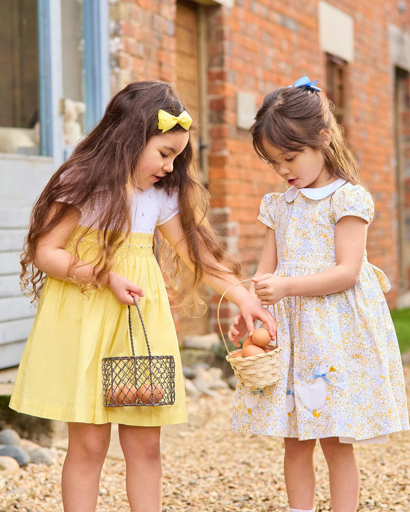 Rose Hand Smocked Dress in Lemon