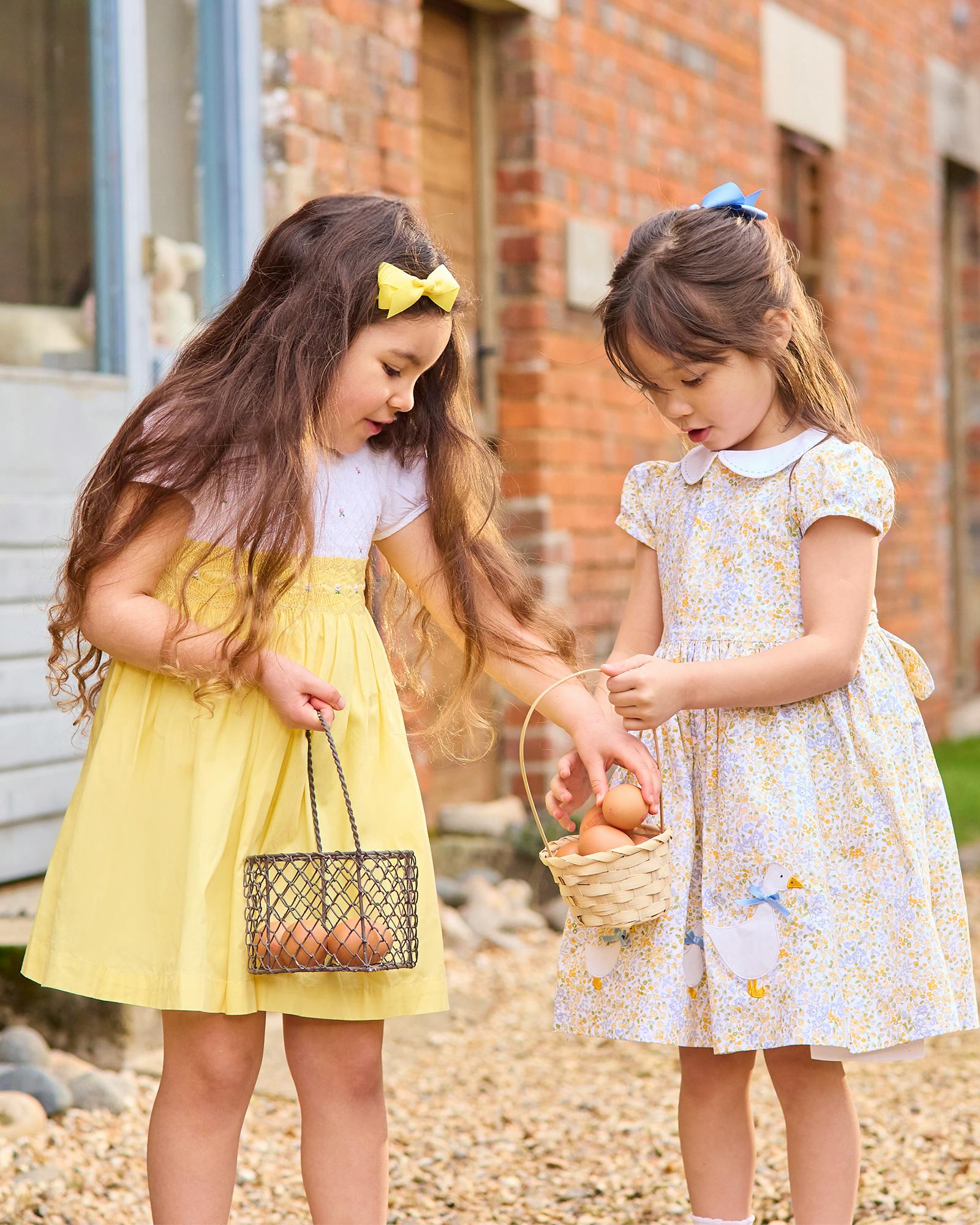 Rose Hand Smocked Dress in Lemon