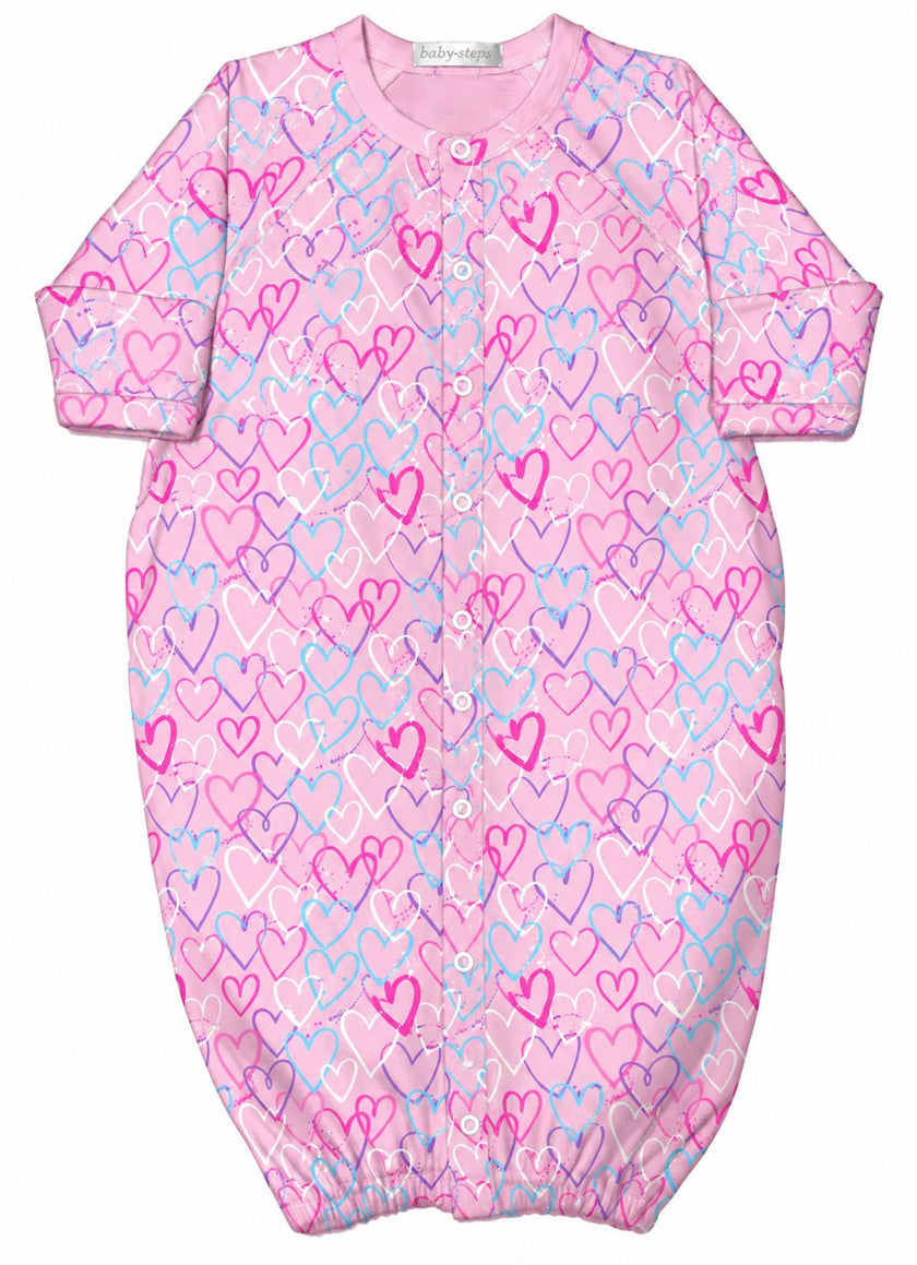 Baby Converter Gown - Graffiti Hearts