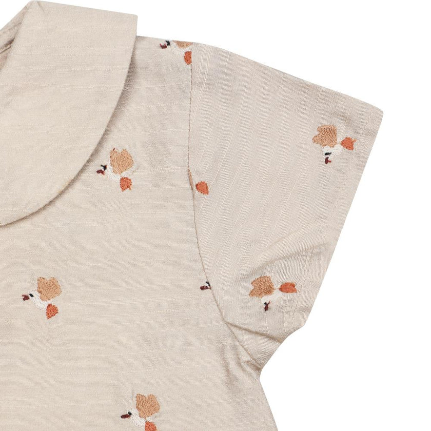 Nesa Blouse | Hummingbirds | Soft Taupe
