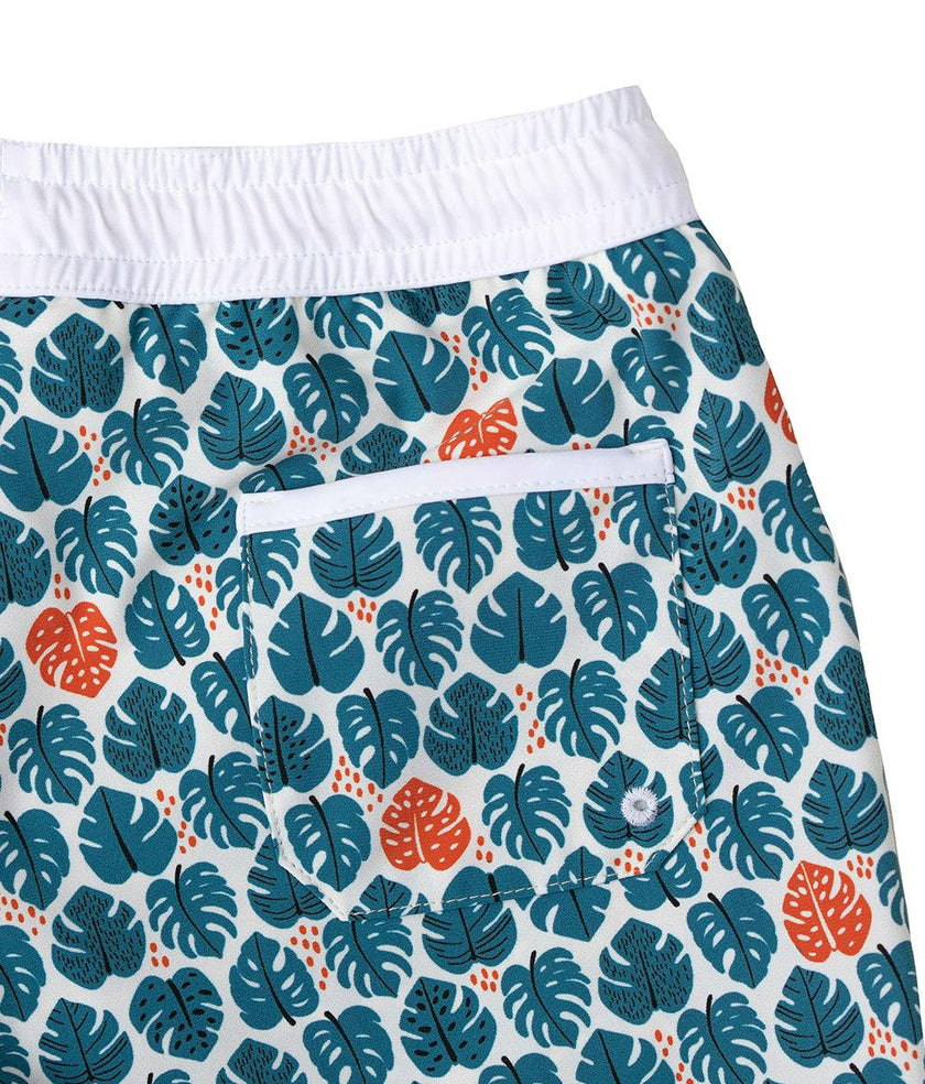 Swimshort Tommaso - Tropical Leaves Teal