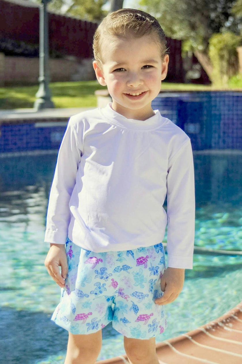 Turtle Print Swim Trunk