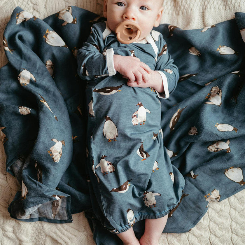 Luxe Stretch Newborn Gown & Hat Set