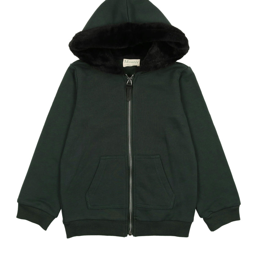Couture Contrast Zip-Up with Fur Lined Hood