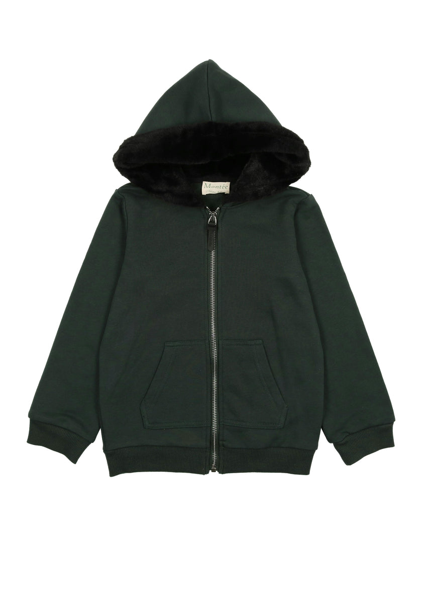 Couture Contrast Zip-Up with Fur Lined Hood