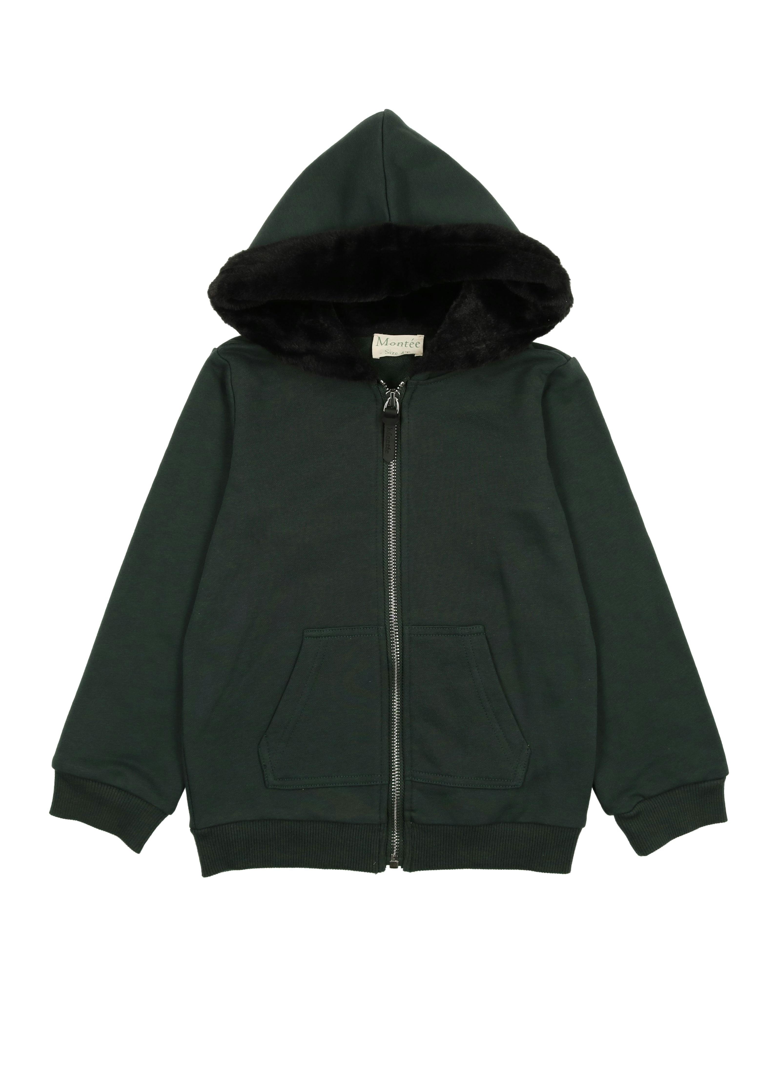 Couture Contrast Zip-Up with Fur Lined Hood