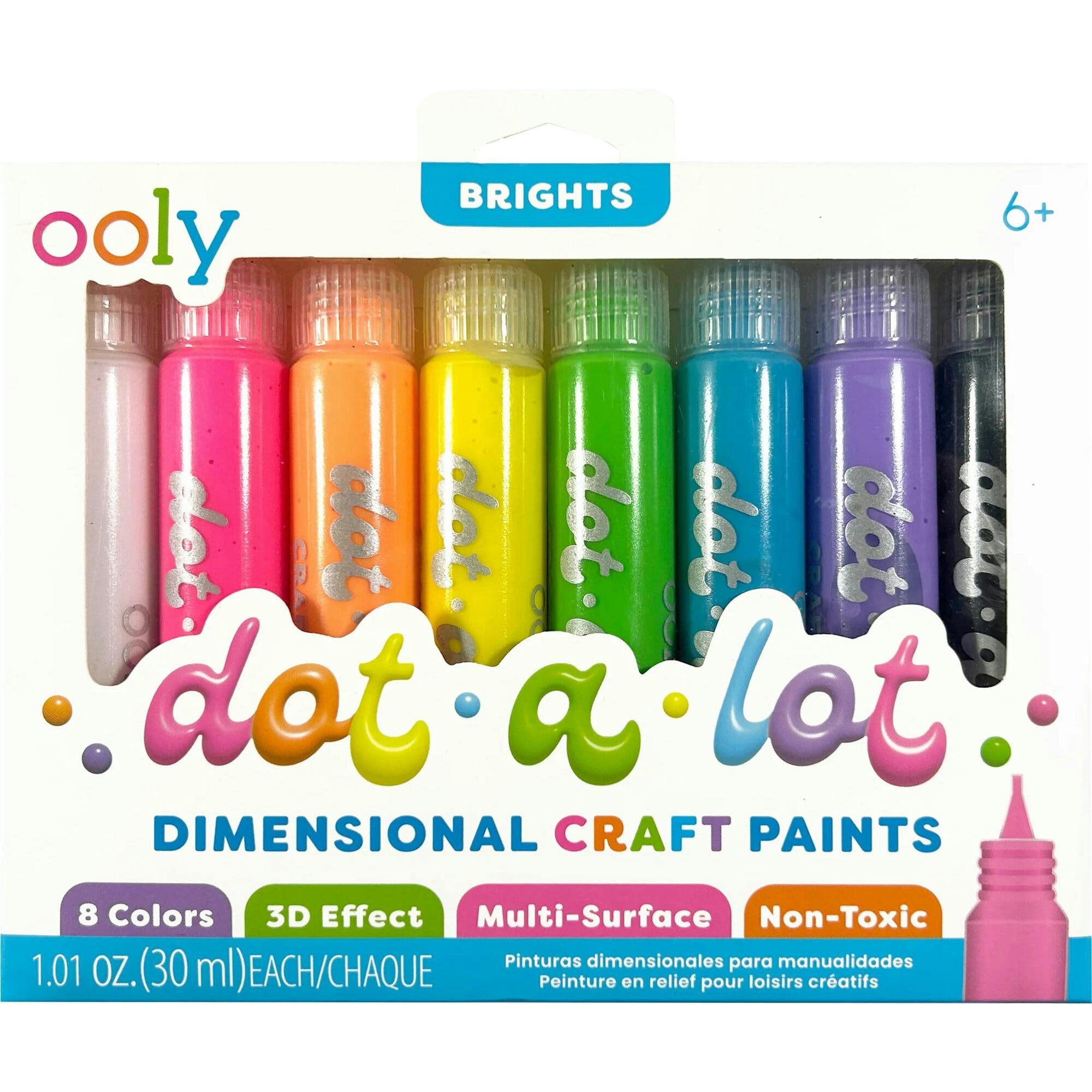 Dot-a-Lot 3D Dimensional Craft Paint - Brights - Set of 8