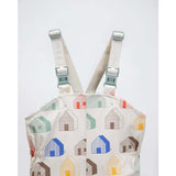 House Print Rain Suspender Pants