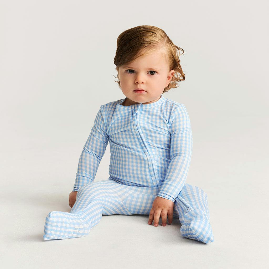 Blue Gingham Convertible One Piece