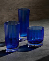 Champagne Glasses NASTRI Set of 6  Blue 7.5 oz, H 6.5"