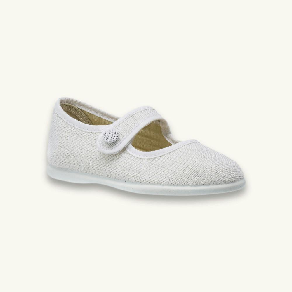Linen Mary Jane | White
