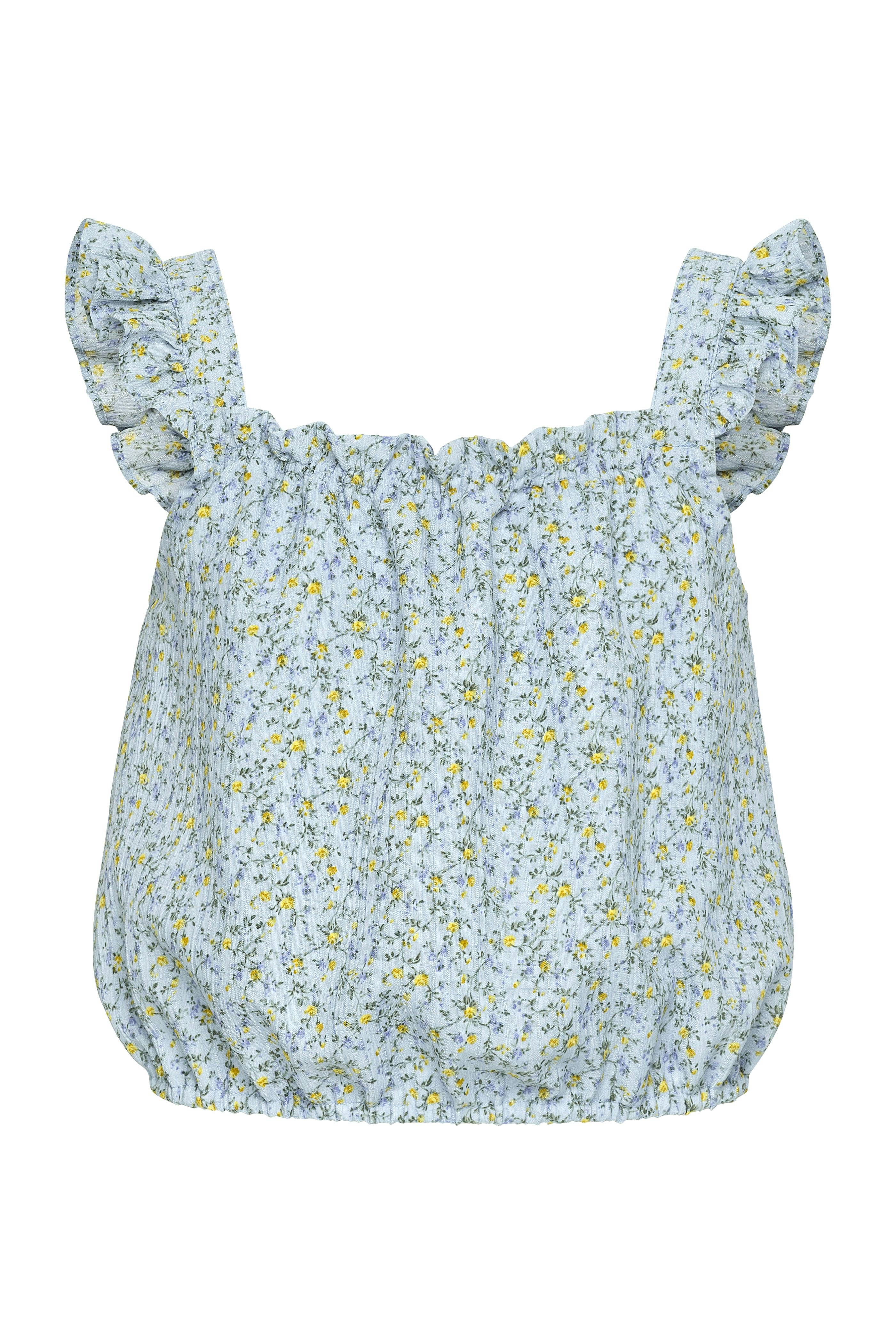 Talia Top Blue Ditsy